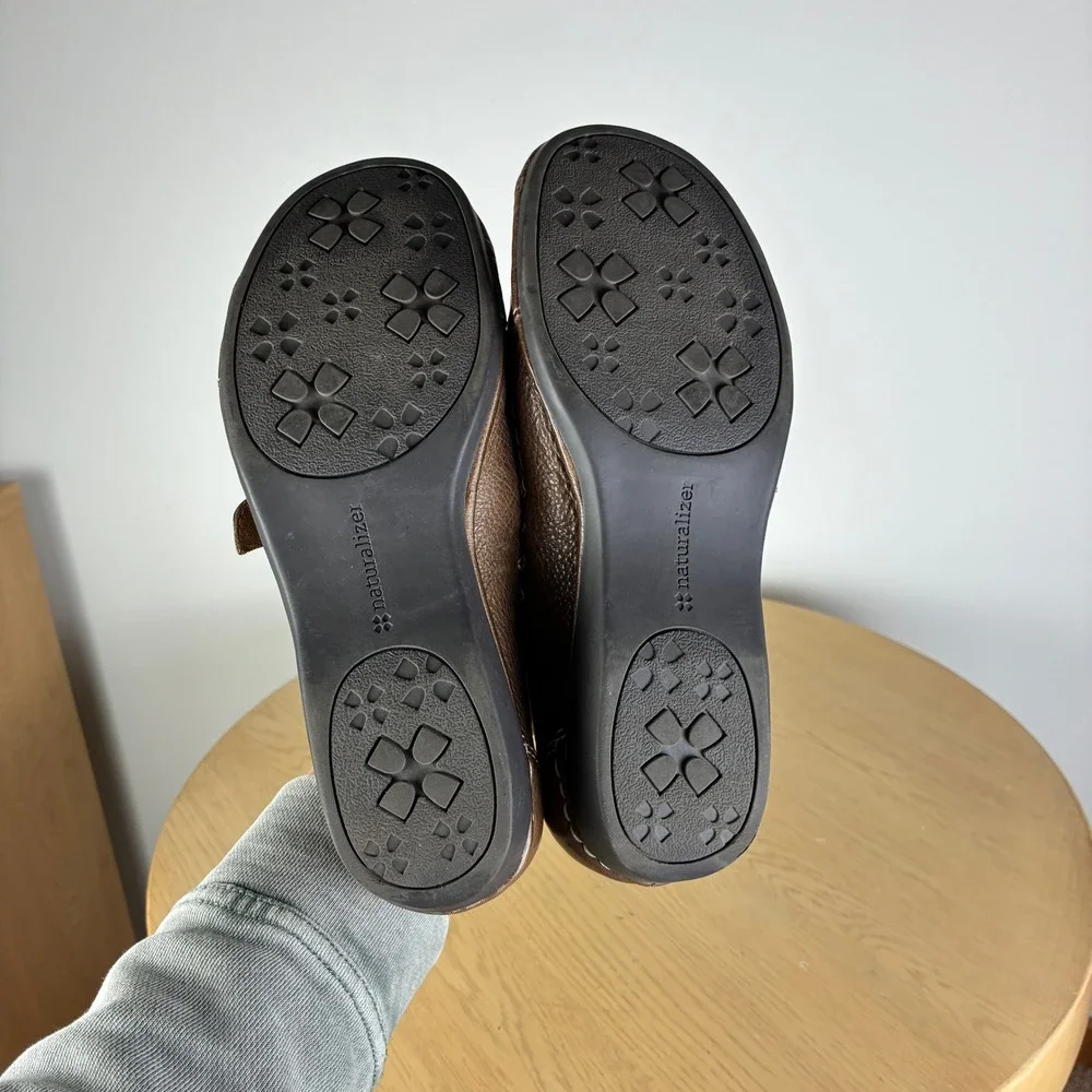 Naturalizer Rival Leather Flat Loafers Women's 6.5 Buckle Slip On Comfort Shoes